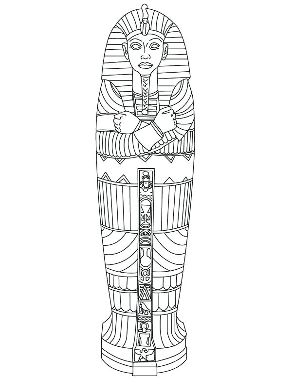600x775 King Tut Coloring Pages King Tut Gold Sarcophagus Of Ancient