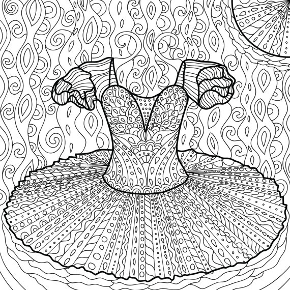 570x570 Printable Coloring Page Zentangle Dance Coloring Book