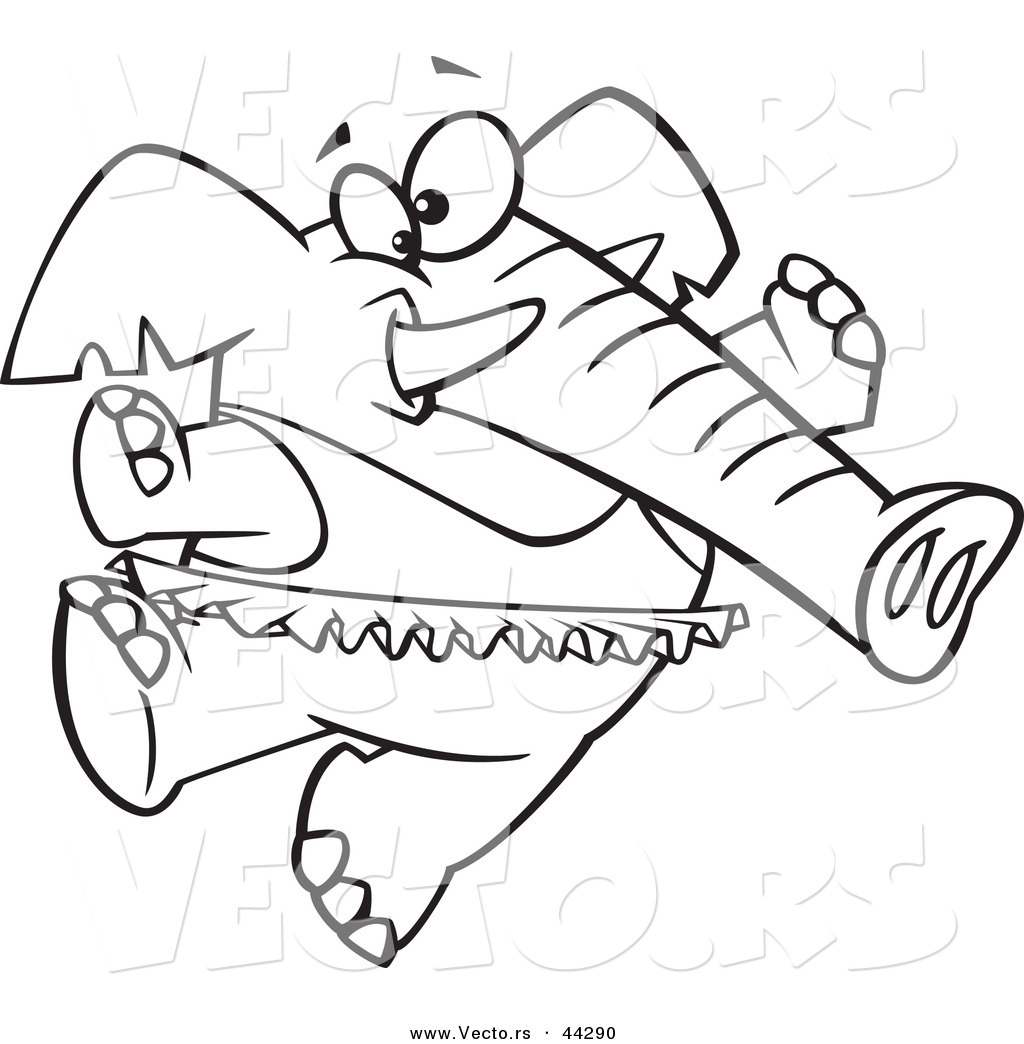 1024x1044 Vector Of A Nervous Cartoon Ballerina Elephant Dancing In A Tutu