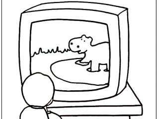 320x240 Tv Coloring Page Kids Watching Tv Coloring Pages Cowboys Coloring