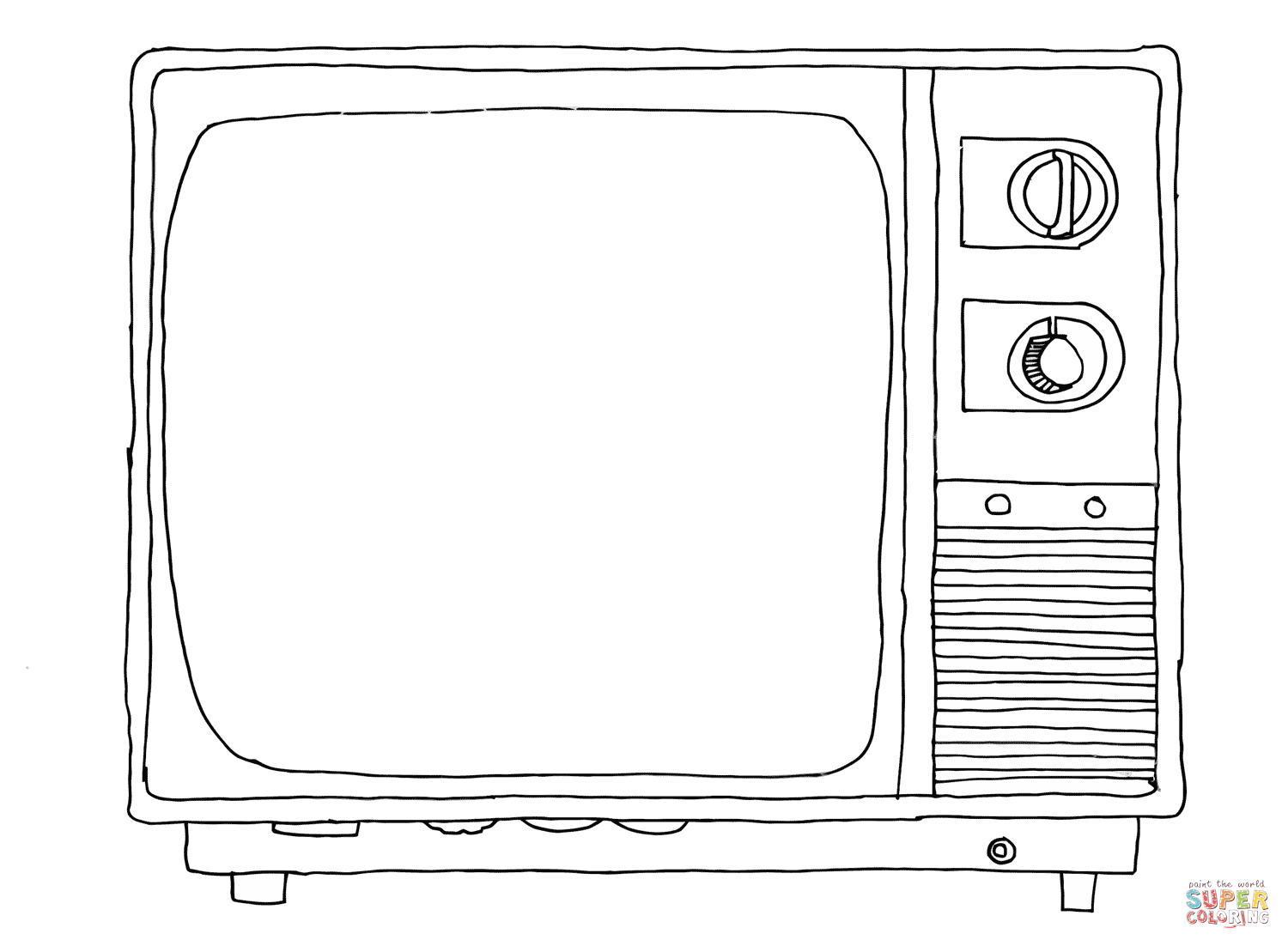 1500x1102 Ultimate Television Coloring Page Old Sytle Tv Free Printable