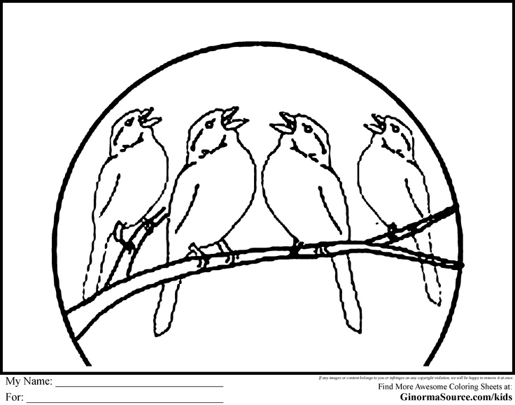 Twelve Days Of Christmas Coloring Pages