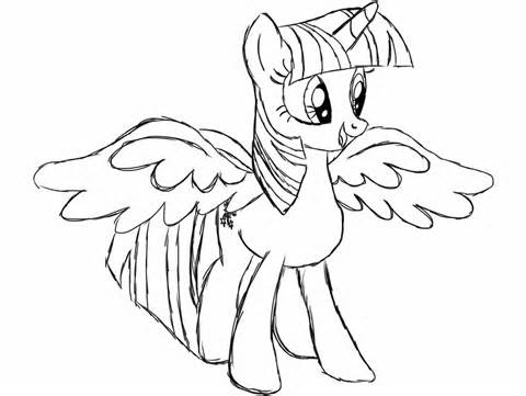 480x361 Twilight Sparkle Coloring Page