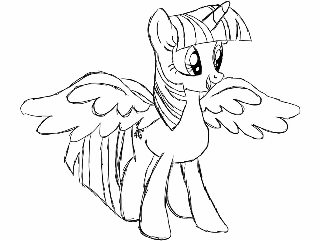 Princess Twilight Sparkle Alicorn Coloring Page 1024x772 Princess Twilight Sparkle Alicorn Coloring Page