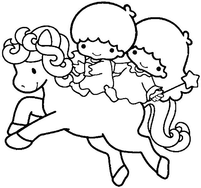 640x600 Little Twin Stars Coloring Pages For Decorations 11