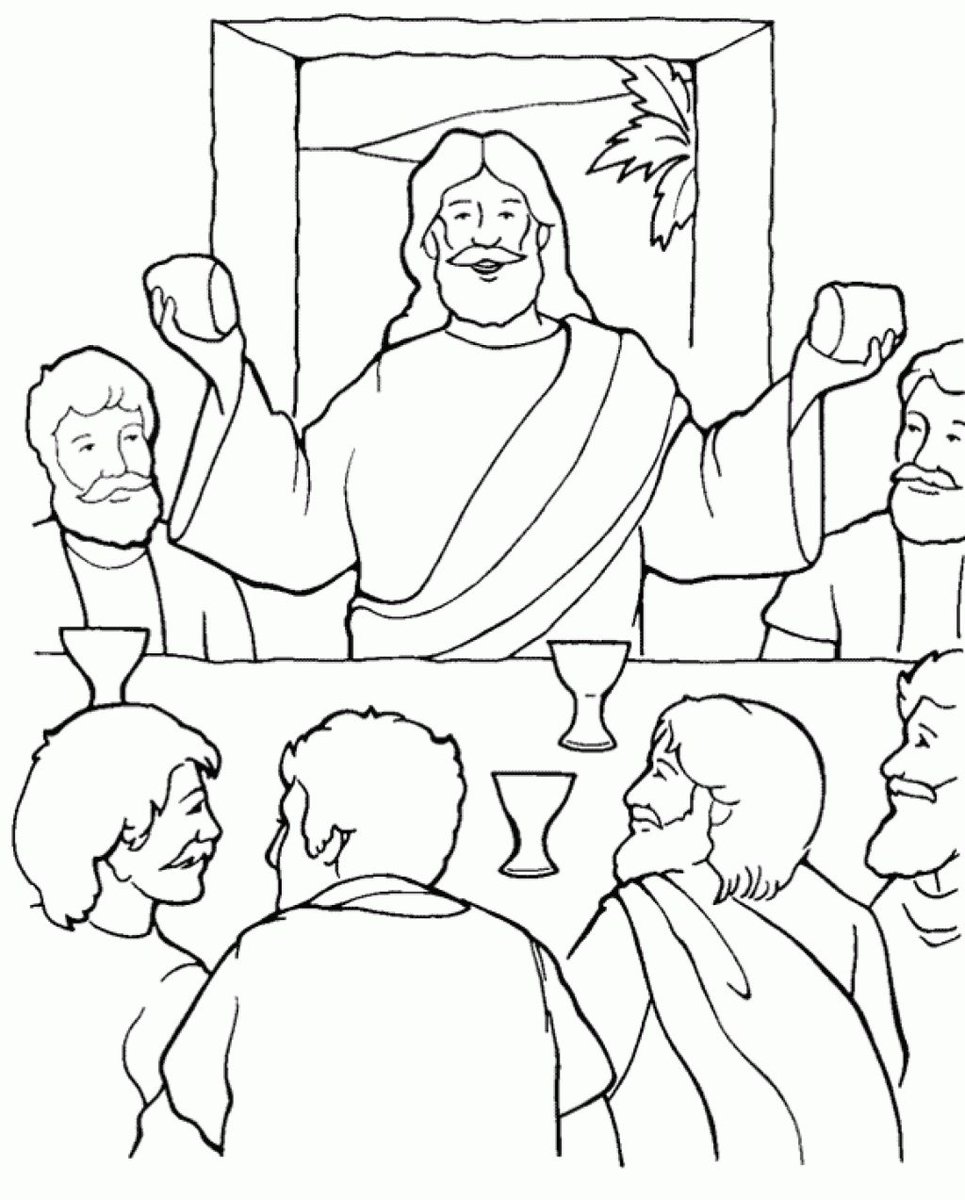 965x1200 Coloring Pages Coloringpagees Twitter At Last Supper Page