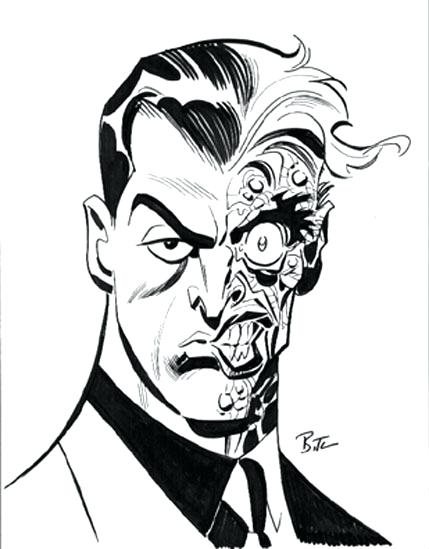 429x549 Two Face Coloring Pages Two Face Coloring Page Two Face Coloring