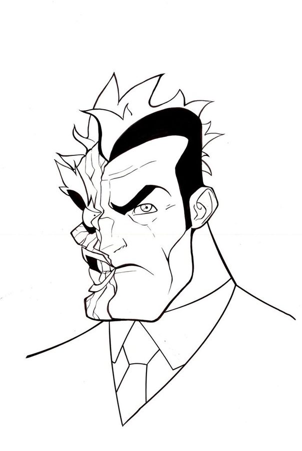 604x900 Coloring Pages Two Face, Printable For Kids Amp Adults, Free