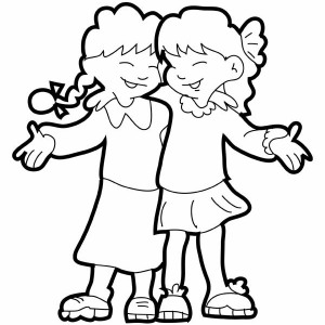 Two Girls Coloring Pages at GetColorings.com | Free printable colorings ...