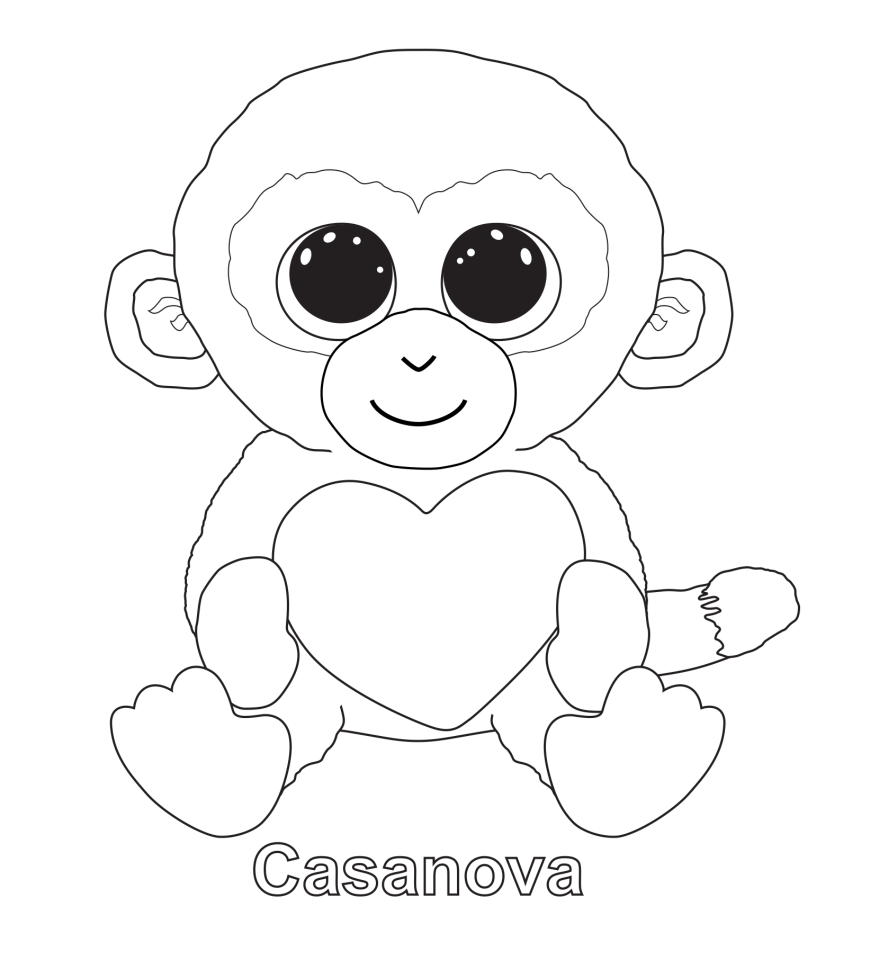 With Beanie Boo Coloring Page 869x960 With Beanie Boo Coloring Page