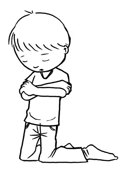 432x600 Boy And Girl Praying Coloring Page By Tyler Warren