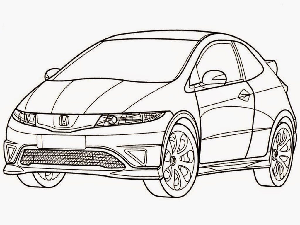 Honda Civic Type R Coloring Pages Realistic Coloring Pages 1024x768 Honda Civic Type R Coloring Pages Realistic Coloring Pages