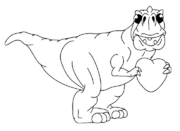 Cute Tyrannosaurus Rex Coloring Page 612x445 Cute Tyrannosaurus Rex Coloring Page
