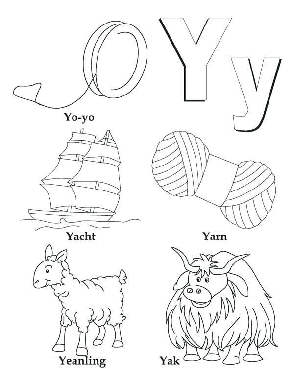 600x776 Letter Y Coloring Pages Letter Y Coloring Page Letter U Coloring