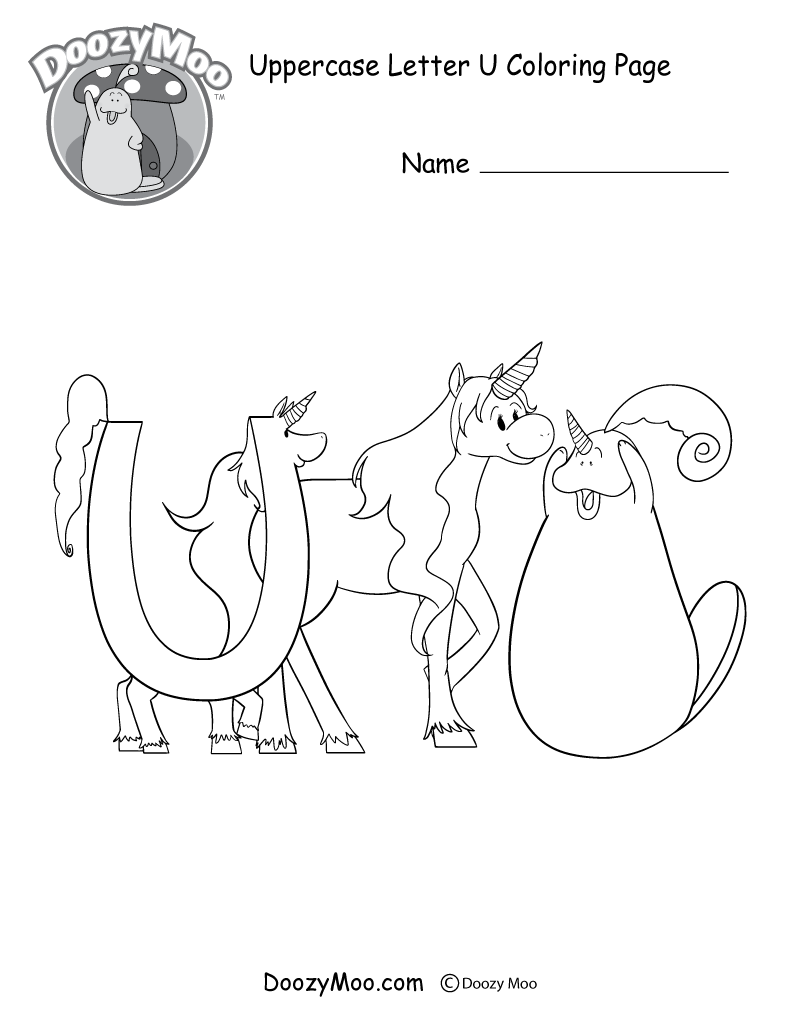 800x1035 Cute Uppercase Letter U Coloring Page (Free Printable)