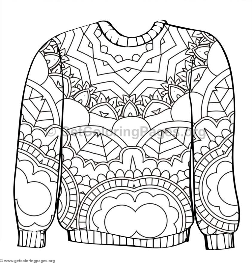 Printable Sweater Coloring Page 843x882 Printable Sweater Coloring Page