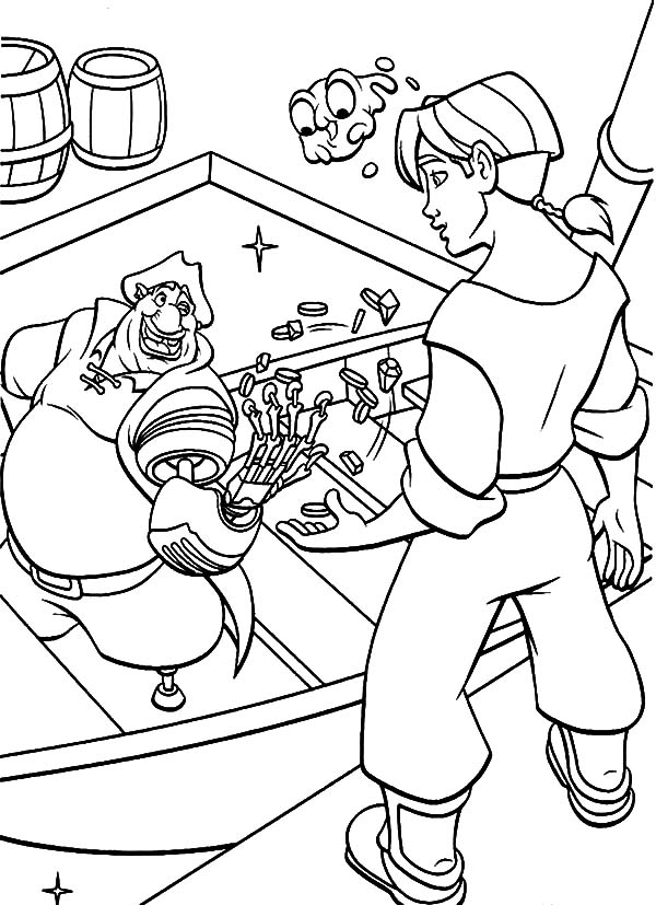 600x827 Treasure Planet John Silver Rich Ugly Pirate Coloring Pages