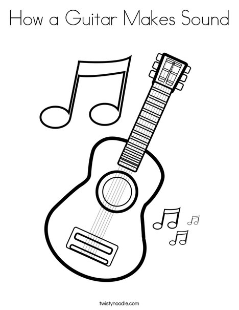468x605 How A Guitar Makes Sound Coloring Page