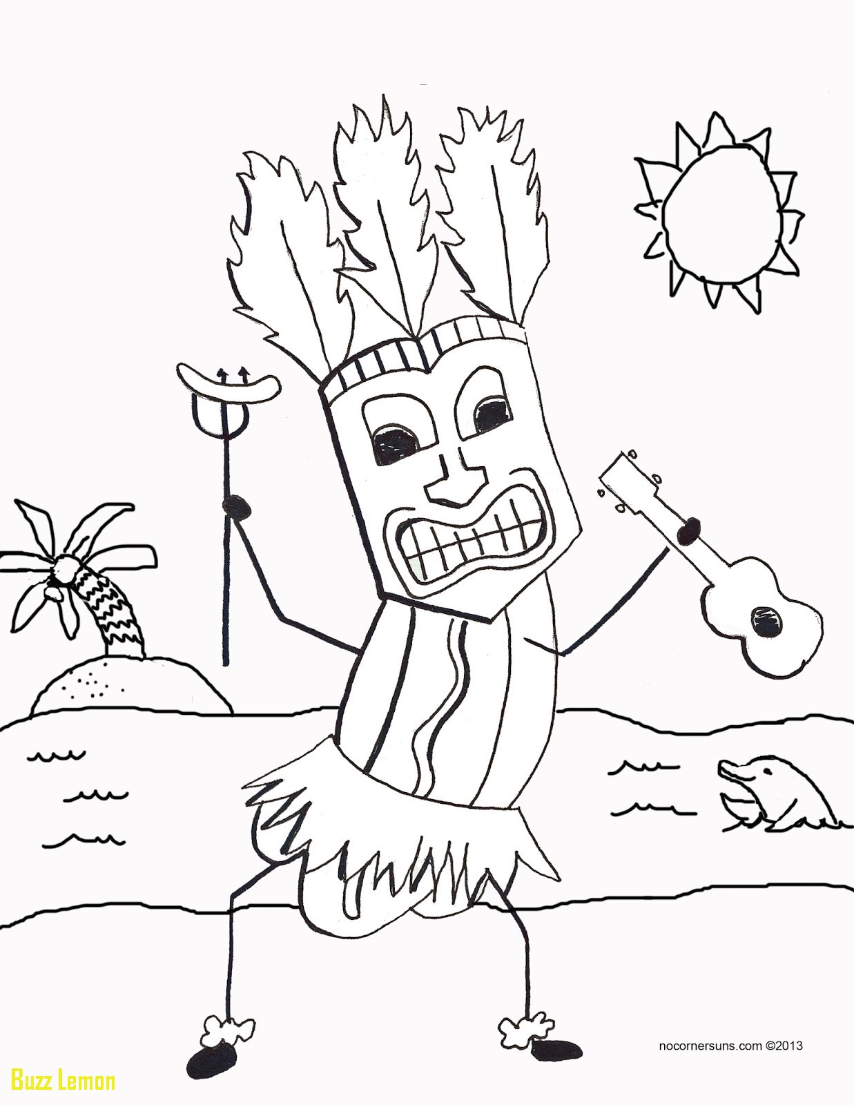 1237x1600 Coloring Page Ukulele Luxury Tiki Hot Dog With Ukulele Coloring