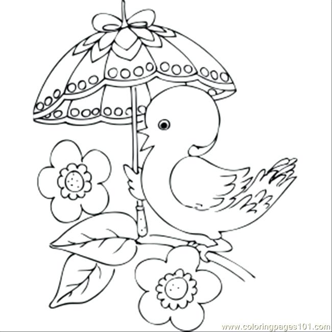650x650 Umbrella Coloring Pages Chick With Fancy Umbrella Coloring Page