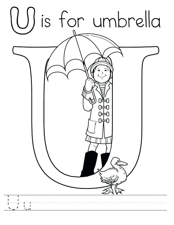 600x775 Umbrella Coloring Pages U Coloring Pages Letter U Is For Umbrella