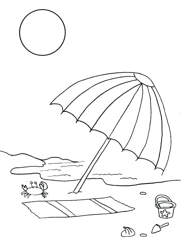 600x800 Beach Umbrella Coloring Pages Printable Beach Umbrella Colouring