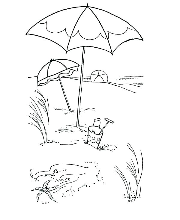 600x734 Beach Umbrella Colouring Page Printable Coloring Umbrella Coloring