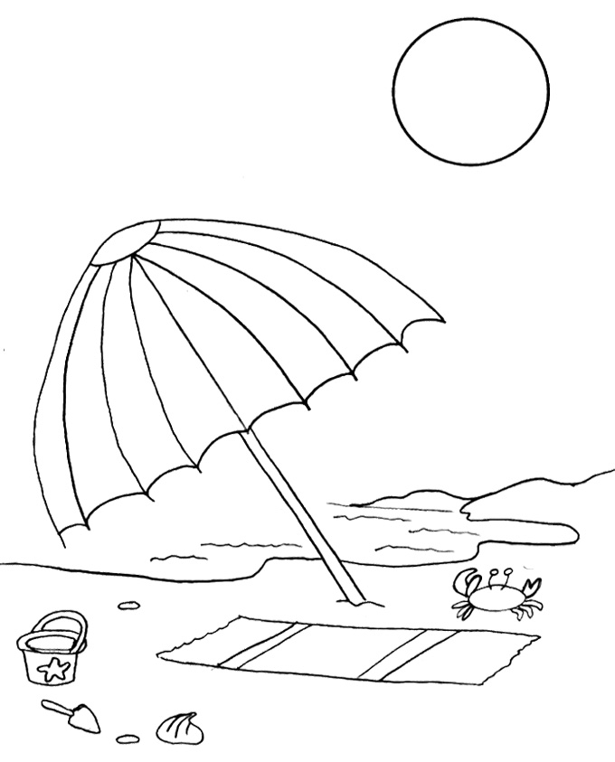 680x843 Beach Umbrella Coloring Page Beach Umbrella Coloring Page Free