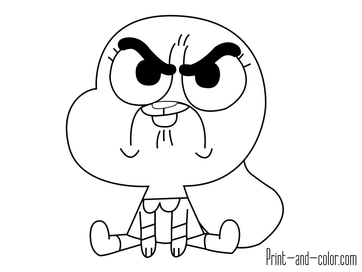 Happy Gumball Coloring Pages Amazing World 1200x900 Happy Gumball Coloring Pages Amazing World