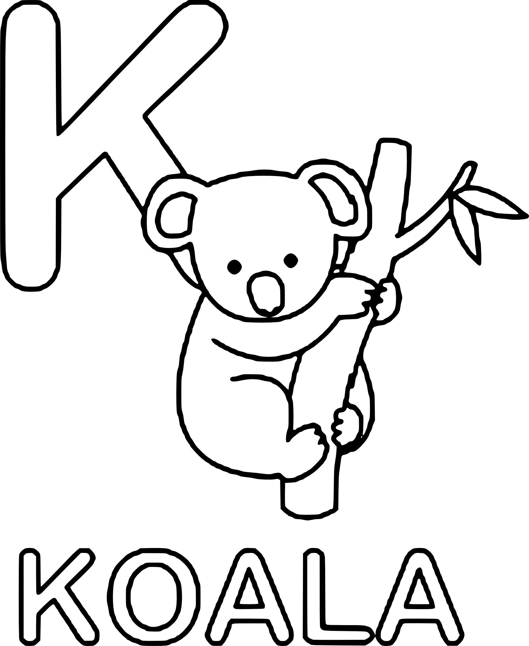 Surging Coloring Pages Of Koalas 7613 1723x2103 Surging Coloring Pages Of Koalas 7613