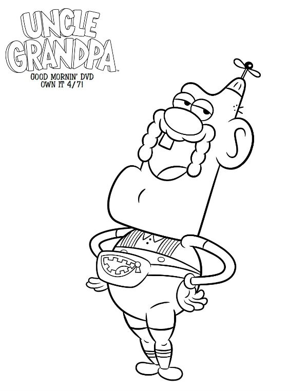 600x762 Cartoon Network Uncle Grandpa And Belly Bag Coloring Page