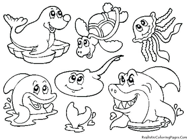 736x552 Under The Ocean Coloring Pages Drawn Sea Life Kindergarten Ocean