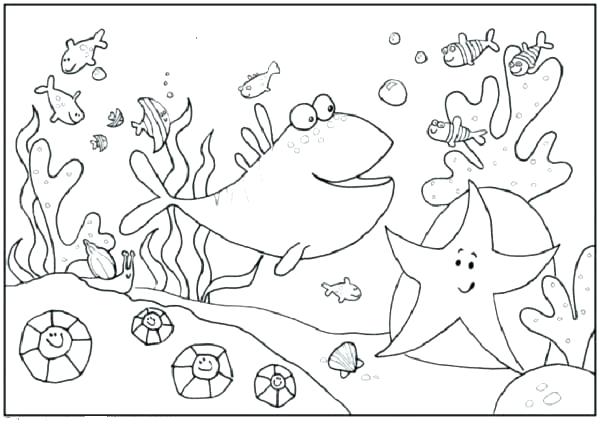 600x428 Underwater Coloring Pages Underwater Sea Creatures Coloring Pages