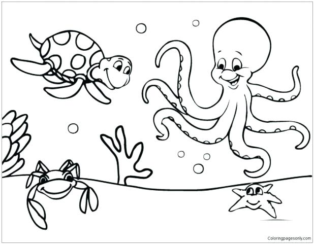 Ocean Life Coloring Pages Ocean Life Coloring Pages Together 618x481 Ocean Life Coloring Pages Ocean Life Coloring Pages Together