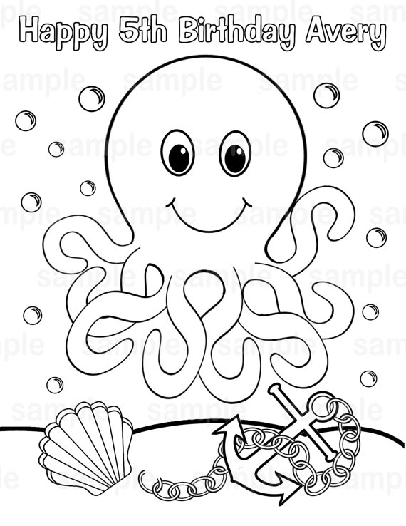Personalized Printable Octopus Under The Sea Birthday Party 570x738 Personalized Printable Octopus Under The Sea Birthday Party