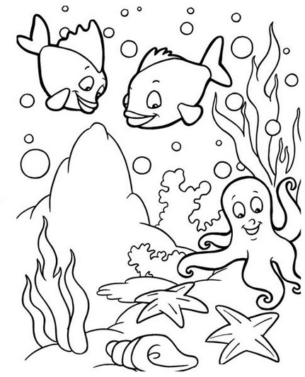Under The Sea Coloring Page Amp Coloring Book 431x533 Under The Sea Coloring Page Amp Coloring Book