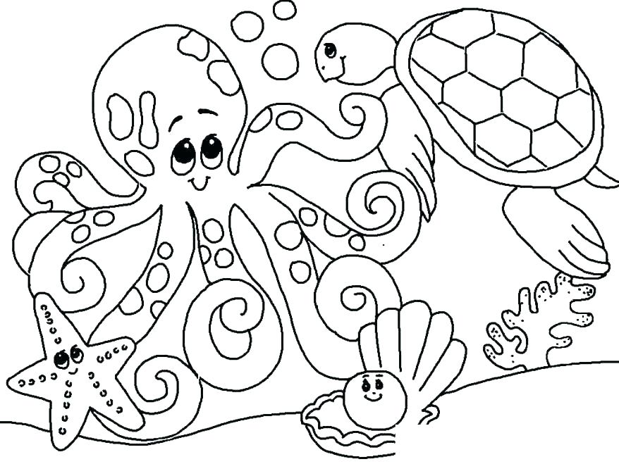 Astonishing Sea Creatures Coloring Pages 878x659 Astonishing Sea Creatures Coloring Pages