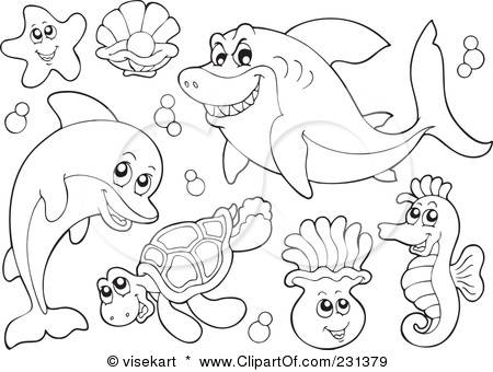 Sea Life Animals Coloring Pages 450x340 Sea Life Animals Coloring Pages