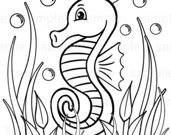 Horse Coloring Page Etsy 340x270 Horse Coloring Page Etsy
