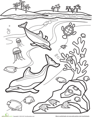 301x383 Underwater Coloring Pages Underwater Coloring Page Animals First