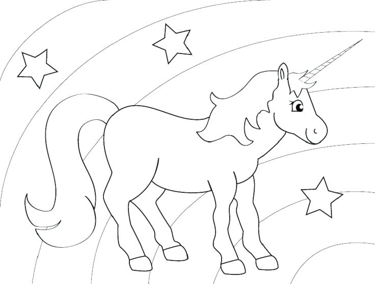 Unicorn And Rainbow Coloring Pages 736x557 Unicorn And Rainbow Coloring Pages