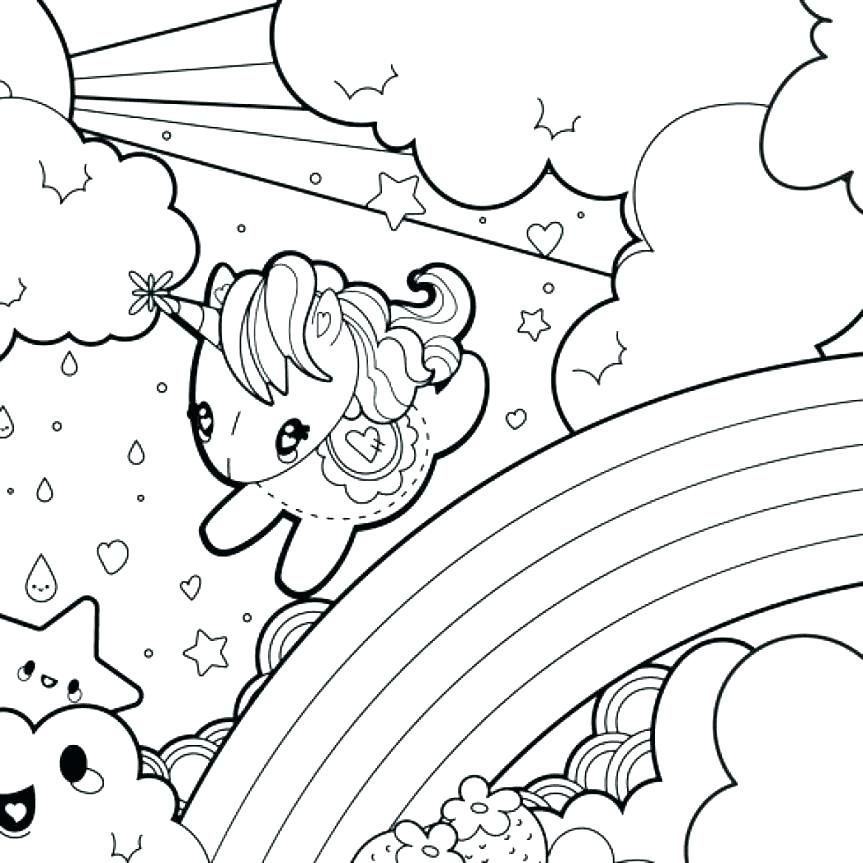 Unicorn Rainbow Coloring Pages 863x863 Unicorn Rainbow Coloring Pages