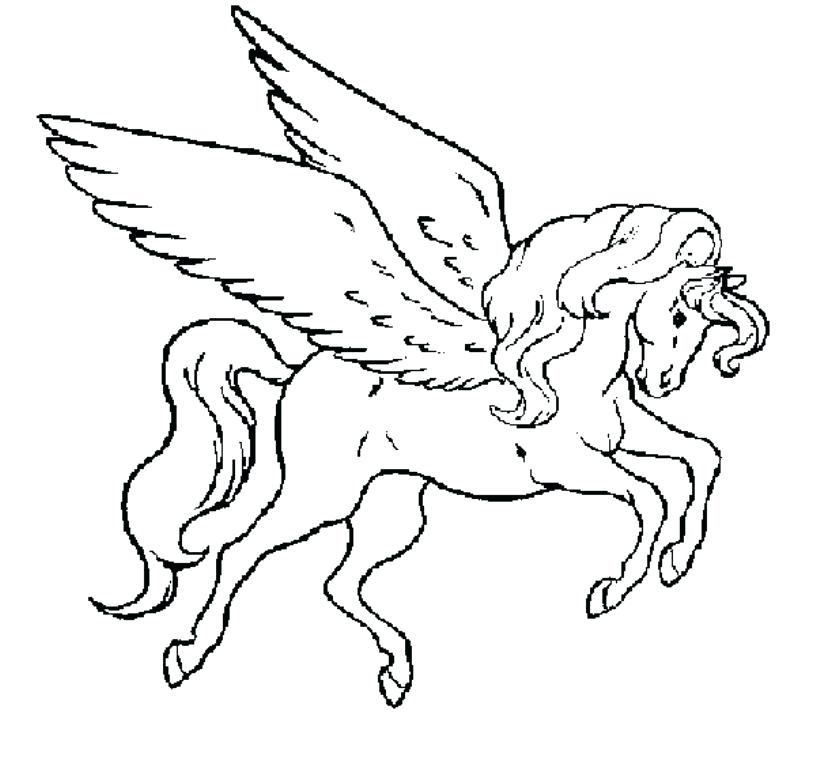 816x759 Coloring Pictures For Children Winged Unicorn Coloring Pages