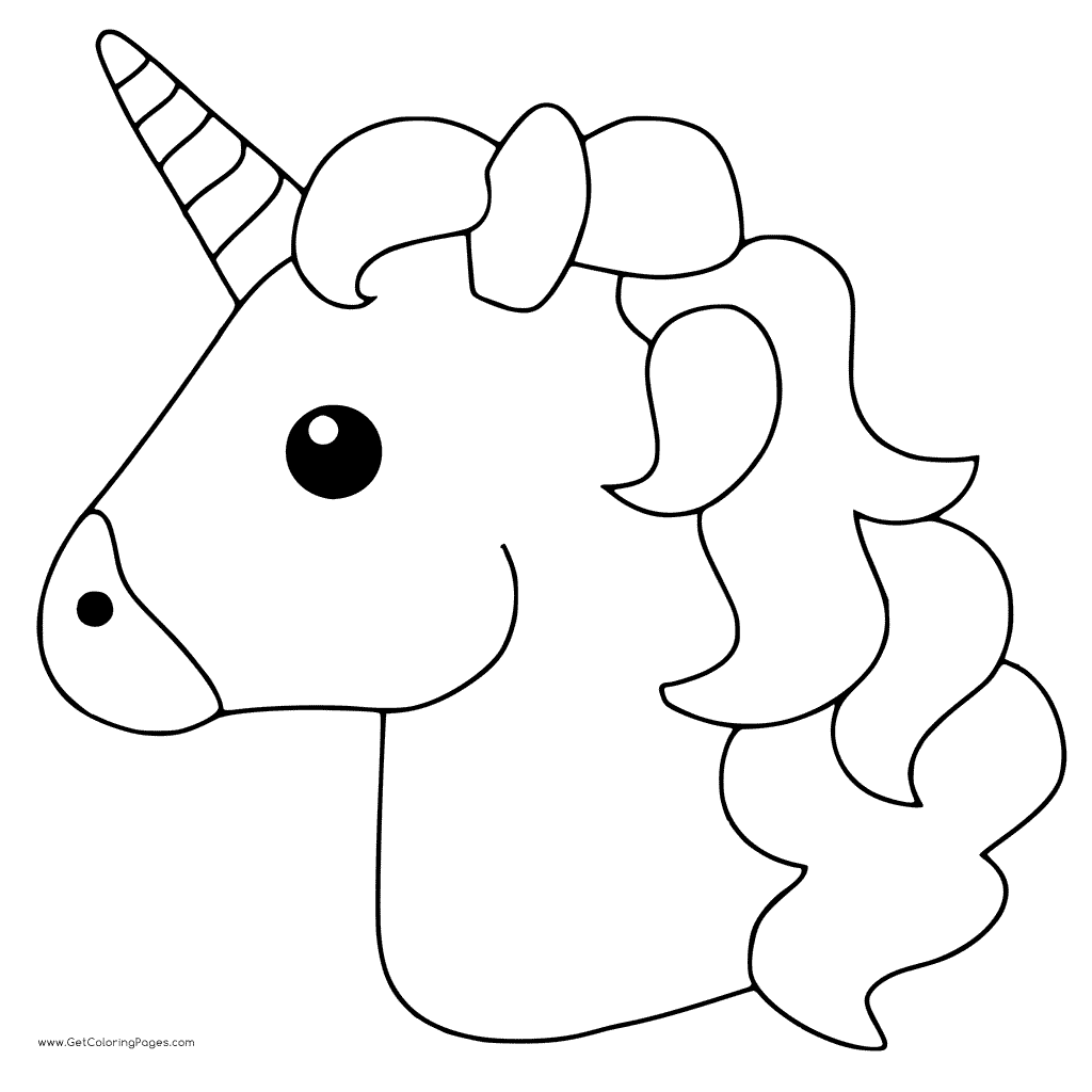 1024x1024 Unicorn Emoji Coloring Pages