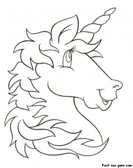 Print Out Unicorn Head Coloring Pages For Kids 268x338 Print Out Unicorn Head Coloring Pages For Kids
