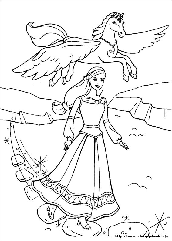 567x794 Barbie And The Magic Of Pegasus Coloring Picture