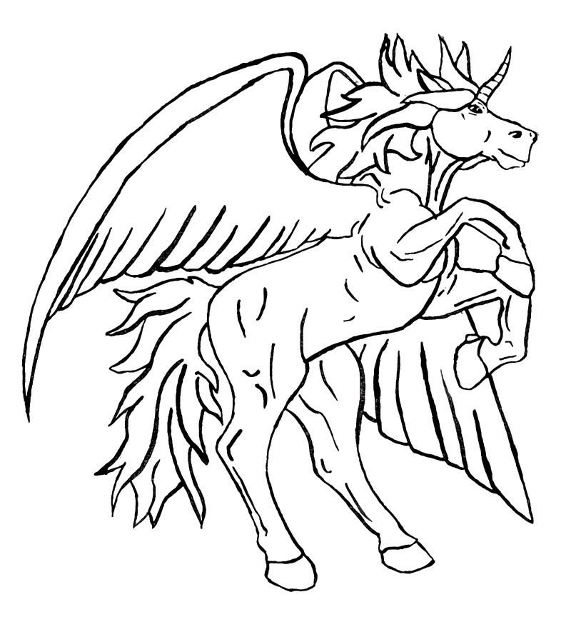 800x864 Unicorn Pegasus Coloring Pages Tattoo Page 2