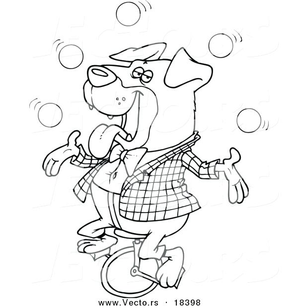 600x620 Rottweiler Coloring Pages Vector Of A Cartoon Juggling Rottweiler