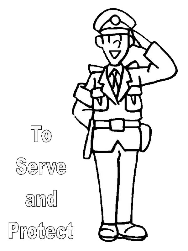 600x800 Police Officer Uniform Coloring Pages