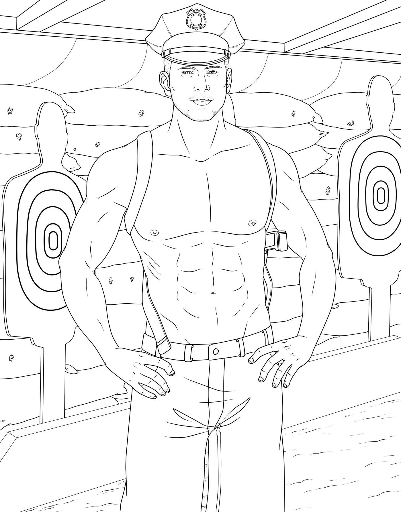 1399x1788 Sturdy Adult Male Coloring Pages Men In Unifor